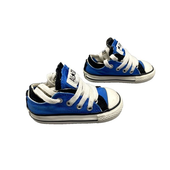 Converse Shoes Child 5 All Star Blue and Black Double Tongue Double Laces - Picture 3 of 10